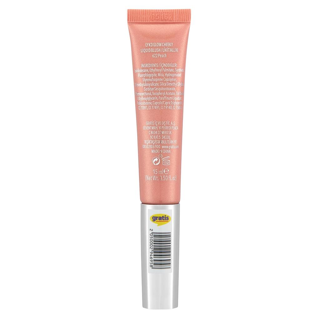 LYKD Glow Cheeky Blush Radiant Peach Powder for a Warm Glow by Beauty Care Bag