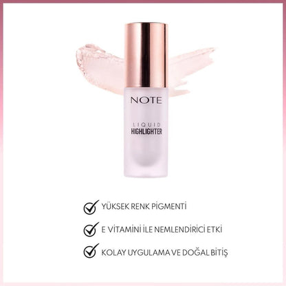 Note Liquid Highlighter Moisturizing Glow 100 Soft Pink by Beauty Care Bag