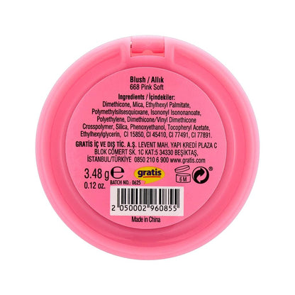 Beaulis Cloud It Blush 668 Pink Soft - Soft Powder Blush by Beauty Care Bag