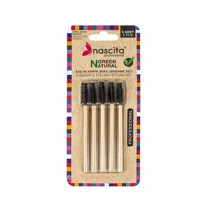 Nascita Bamboo Makeup Brush Set with Eco-Friendly Handles, 5-Piece by Beauty Care Bag