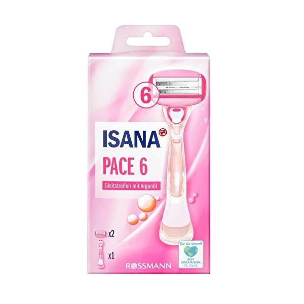 Isana Women's 6-Blade Razor with Moisturizing Strip for Gentle Hair Removal - Comfortable Shaving Experience for Women by Beauty Care Bag