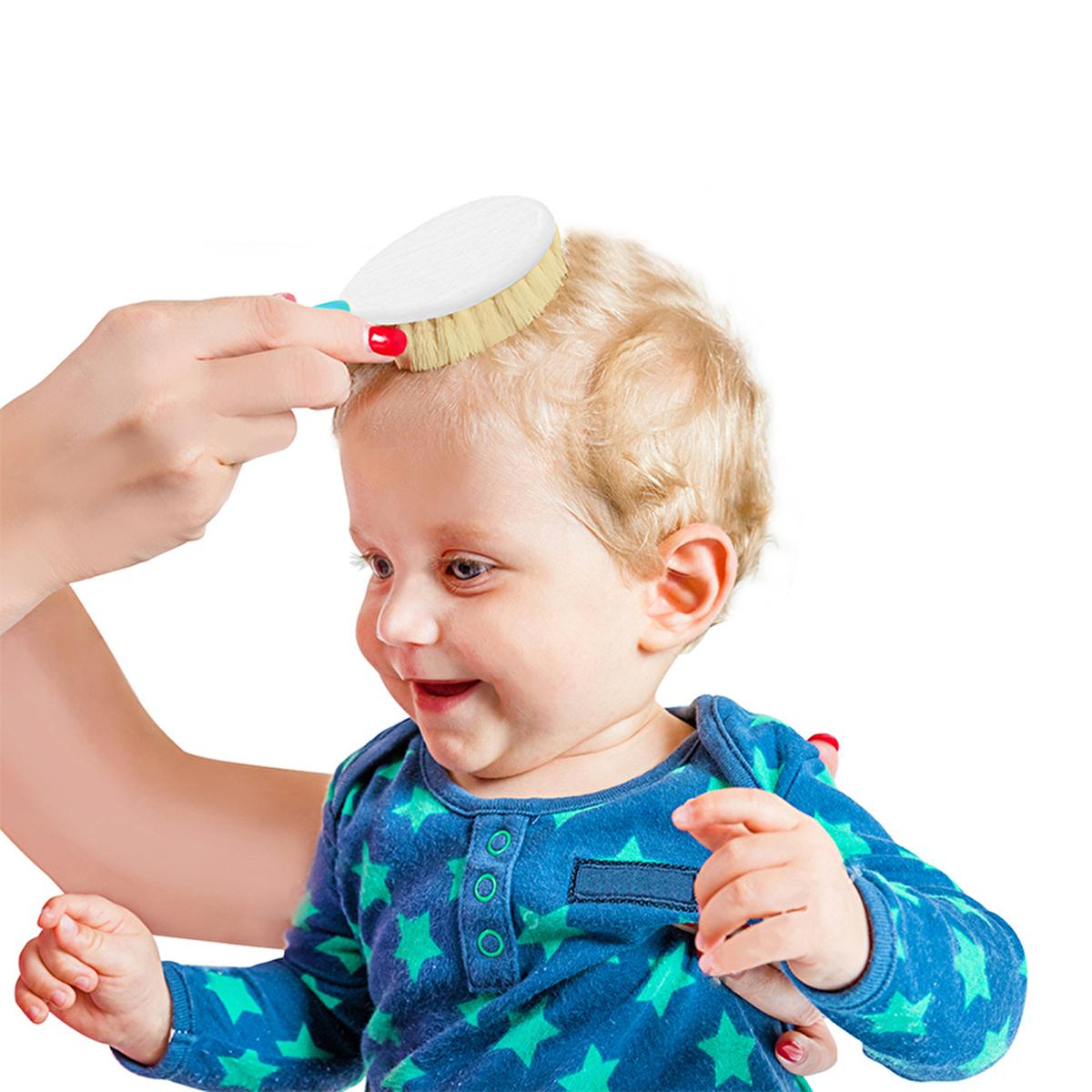 Babyjem Natural Bristle Baby Hair Brush and Comb Set - Gentle Detangling for Infants by Beauty Care Bag