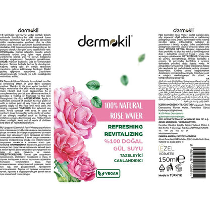 Dermokil 100% Natural Rose Water Toner 150 ml by Beauty Care Bag