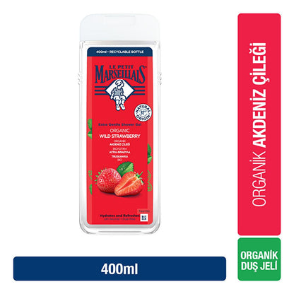 Le Petit Marseillais Strawberry Shower Gel: Gentle & Fragrant Body Wash for Refreshing Clean by Beauty Care Bag