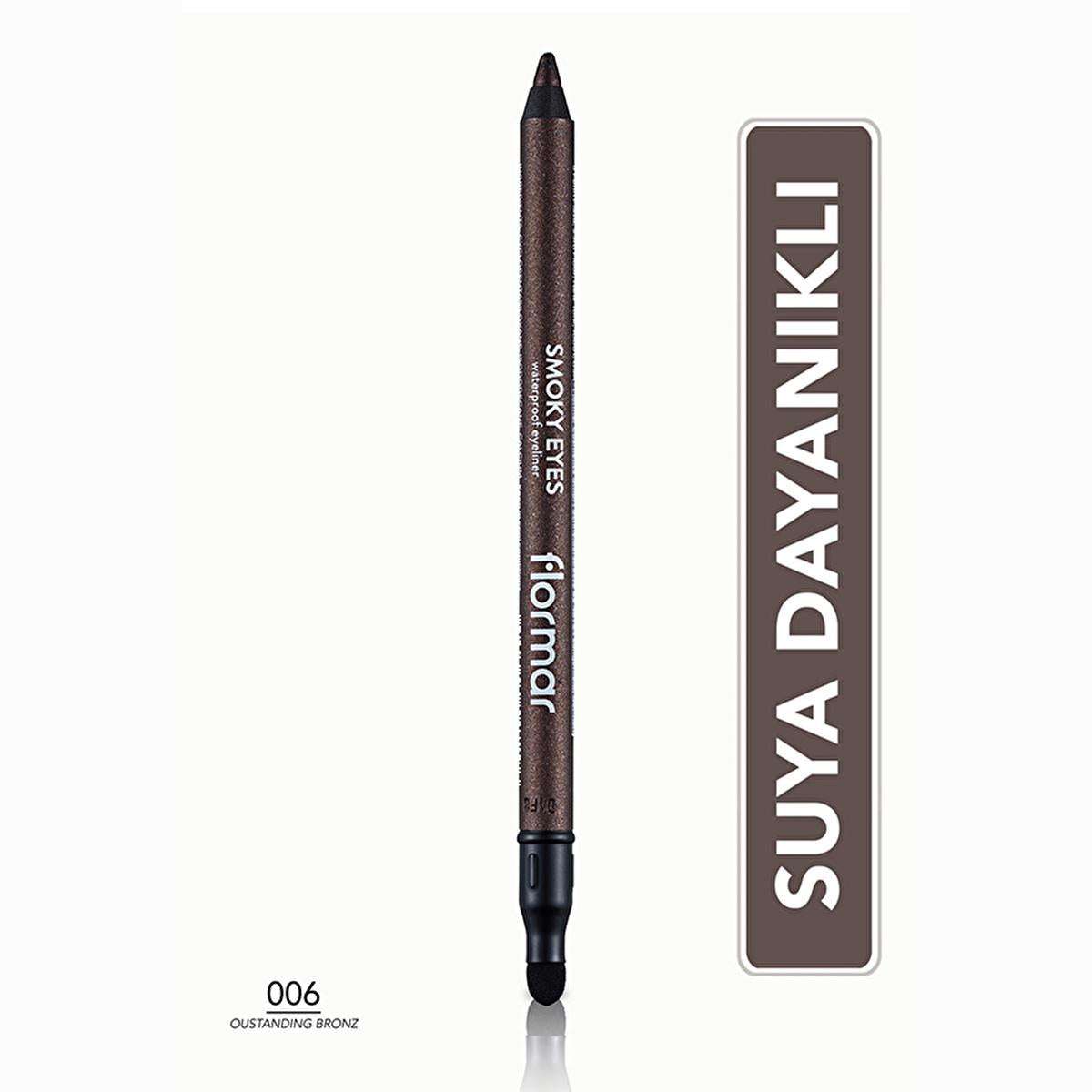 Flormar Smoky Eyes Bronze Eyeliner Pencil: Waterproof, Smudge-Proof, Long Lasting, & Highly Pigmented for Effortless Smoky Eyes by Beauty Care Bag