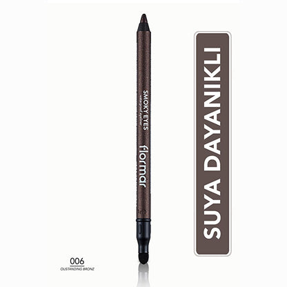 Flormar Smoky Eyes Bronze Eyeliner Pencil: Waterproof, Smudge-Proof, Long Lasting, & Highly Pigmented for Effortless Smoky Eyes by Beauty Care Bag
