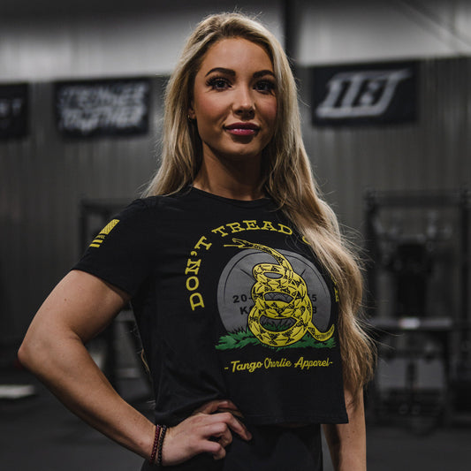 Don't Tread on Me - Women's Crop Tee by Tango Charlie Apparel