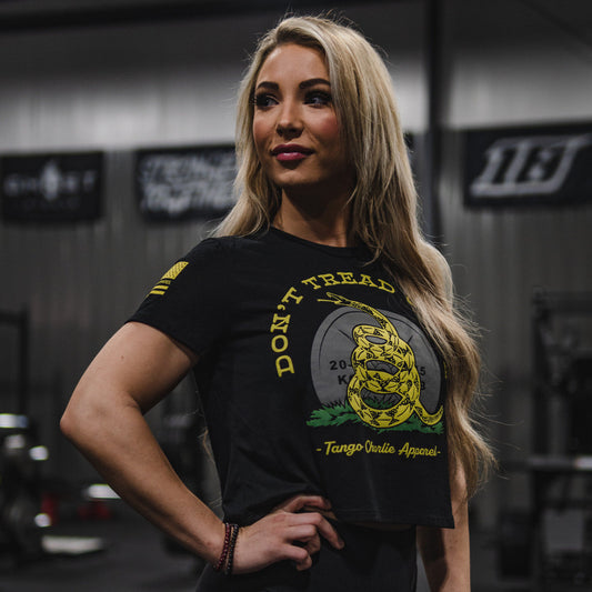 Don't Tread on Me - Women's Crop Tee by Tango Charlie Apparel