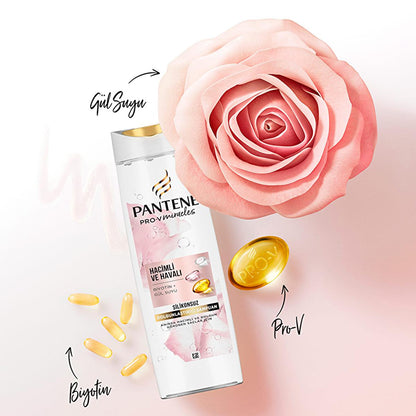 Pantene Pro-V Biotin & Rose Water Volumizing Shampoo - Silicone-Free Thickening Shampoo for Fine, Flat Hair - Adds Volume & Body by Beauty Care Bag