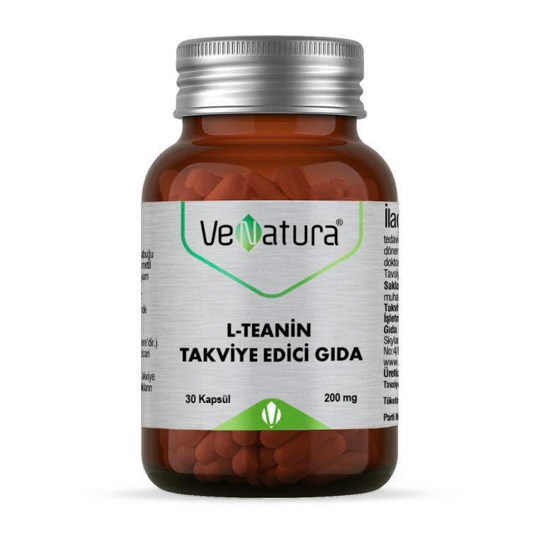 Venatura L-Theanine 200mg Capsules for Relaxation and Stress Relief - Dietary Supplement for Adults and Teens by Beauty Care Bag