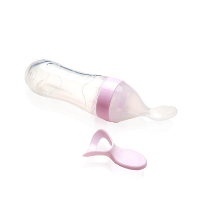 Babyjem Baby Squeeze Spoon - BPA-Free, One-Handed Feeding, Silicone Baby Feeding Utensils, Baby Feeding Accessories, Baby Feeding Spoon by Beauty Care Bag