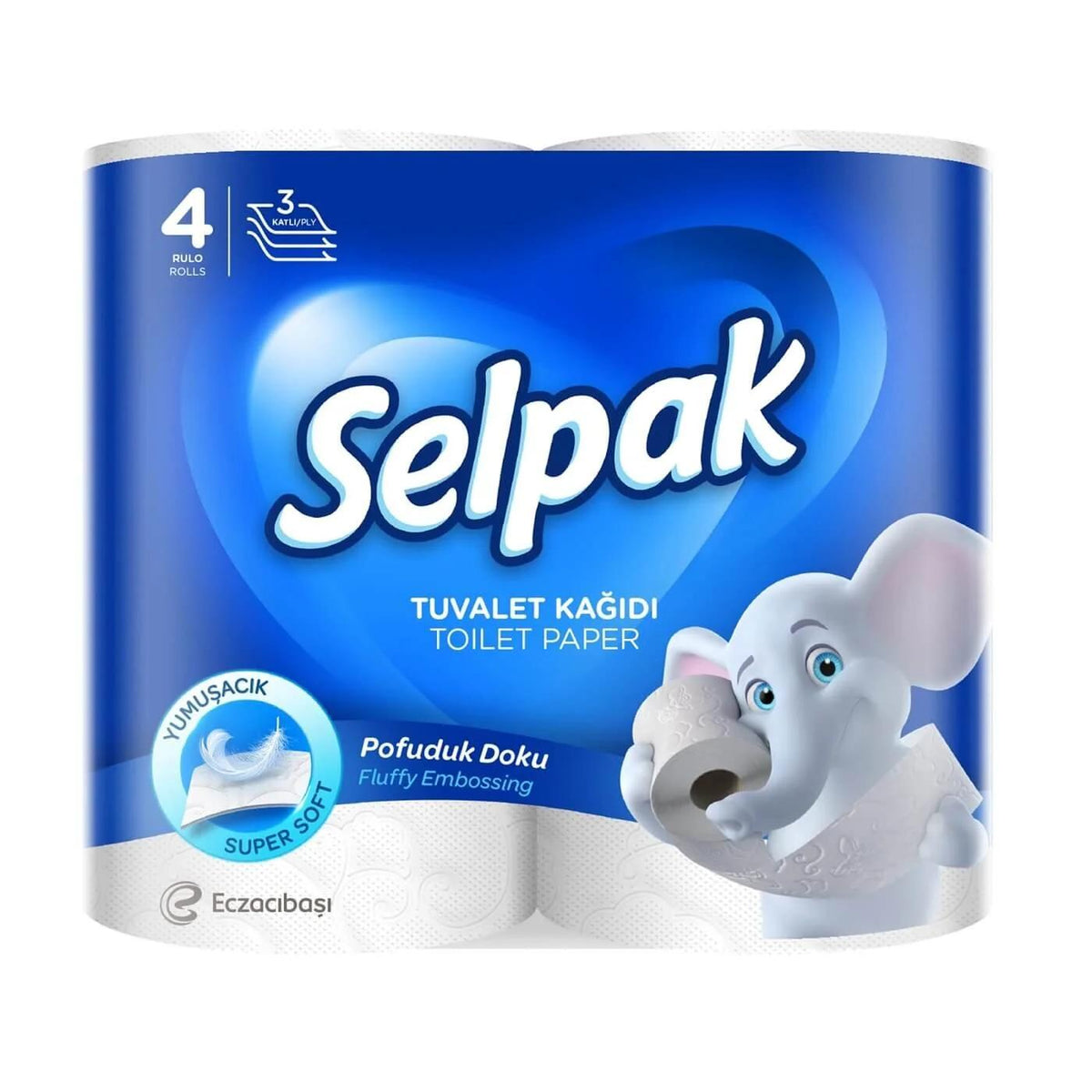 Selpak Toilet Paper Soft & Strong 4 Rolls by Beauty Care Bag