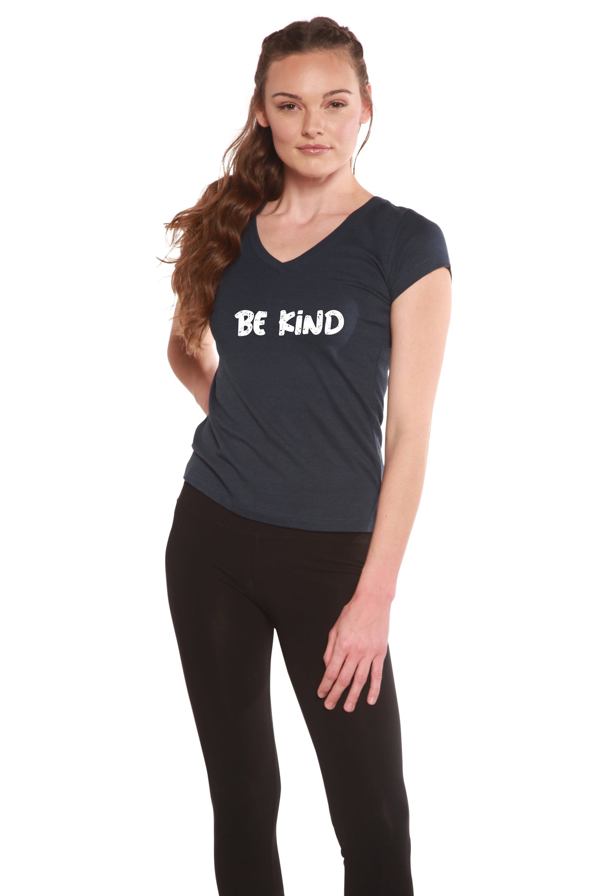 Be Kind women's V-neck cap sleeve T-shirt – view 2