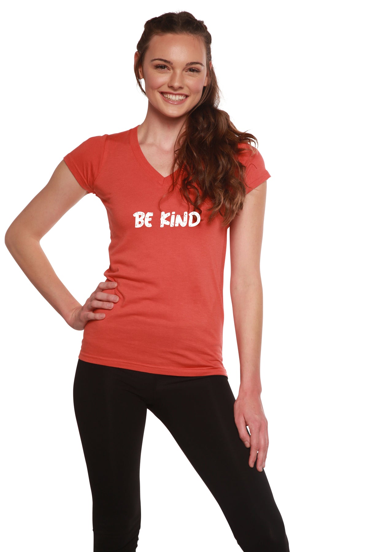 Be Kind women's V-neck cap sleeve T-shirt – view 4