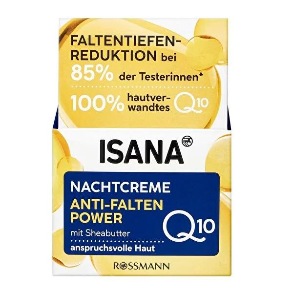 Isana Q10 Anti-Wrinkle Night Cream: Reduce Wrinkles & Improve Skin Elasticity - Macadamia & Shea Butter, Dermatologically Tested, Microplastic-Free, 1.69 Fl Oz by Beauty Care Bag