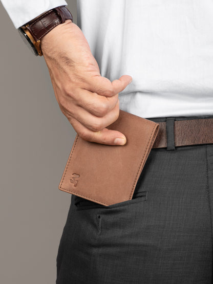 Tan Brown Slate Wallet - Mat finish by Classy Leather Bags