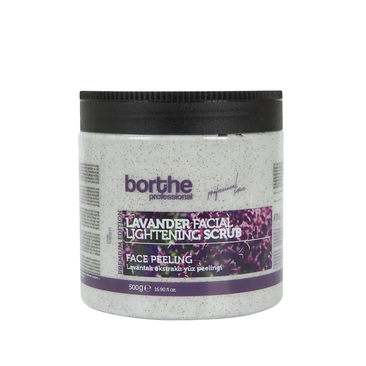 Borthe Professional Lavender Face Scrub - 500g Gentle Exfoliation for Calming Skincare by Beauty Care Bag