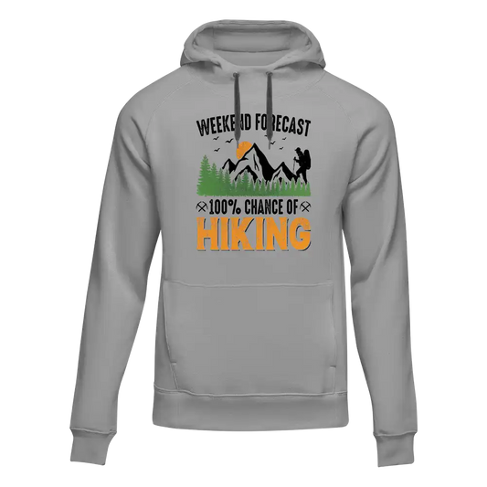Weekend Forecast 100% Hiking Unisex Hoodie by Outdoorzees