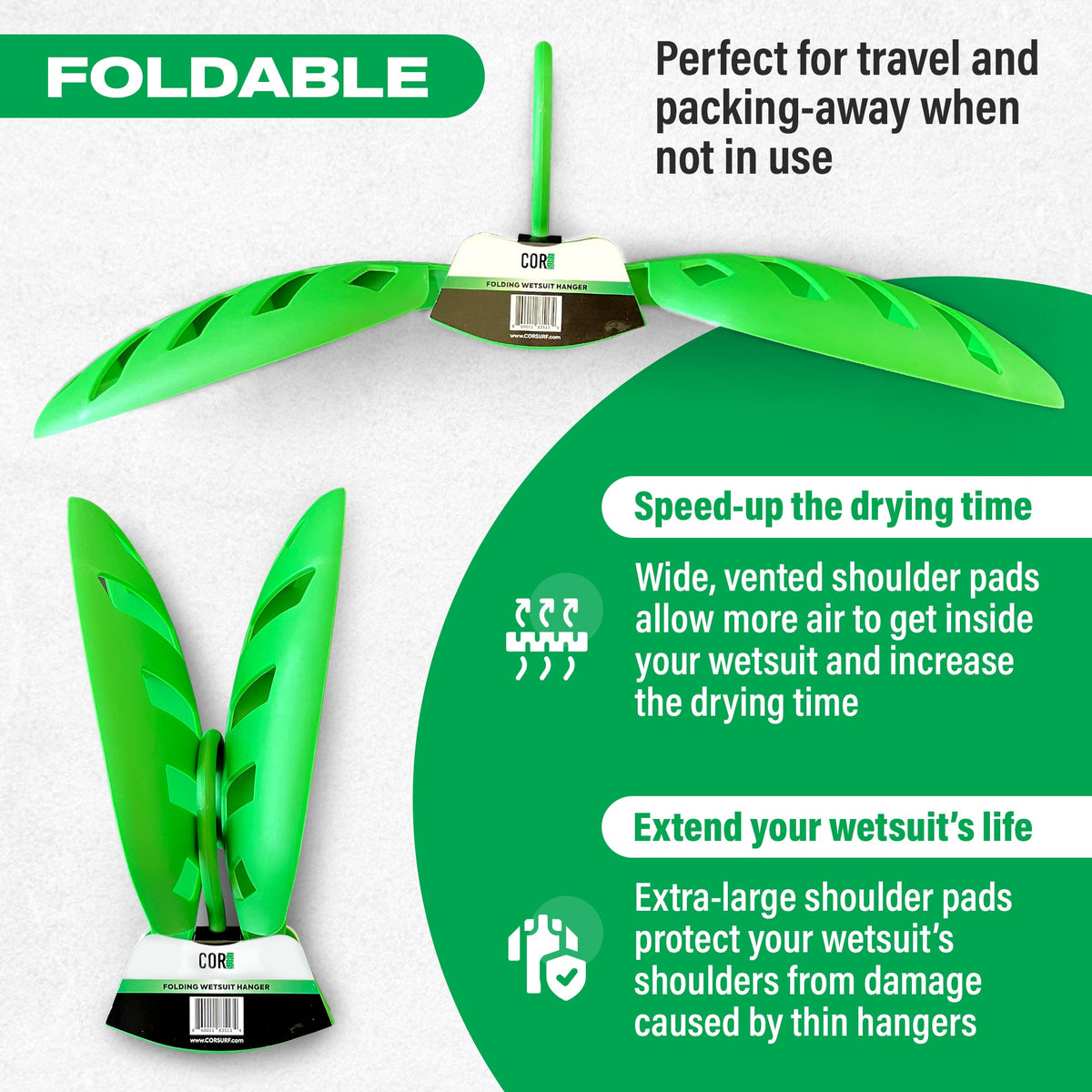 Folding Wetsuit Hanger by COR Surf