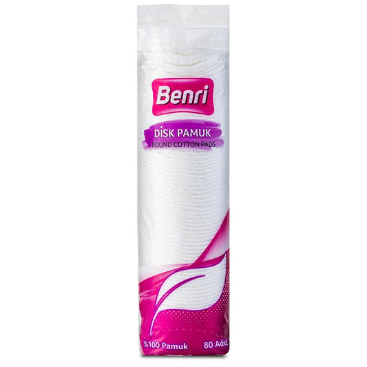 Benri Makeup Remover Cotton Pads for Gentle Cleansing 80 Count by Beauty Care Bag