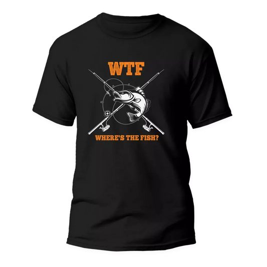 WTF Where's The Fish Man T-Shirt by Outdoorzees