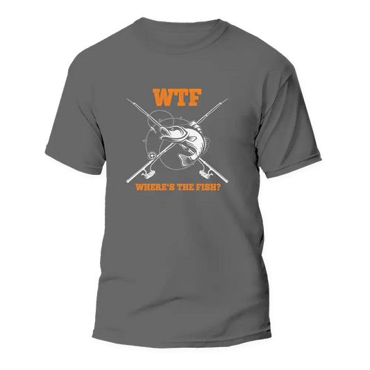 WTF Where's The Fish Man T-Shirt by Outdoorzees