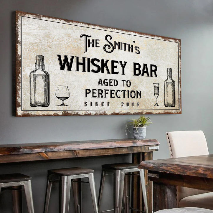Whiskey Bar Sign III by Tailored Canvases