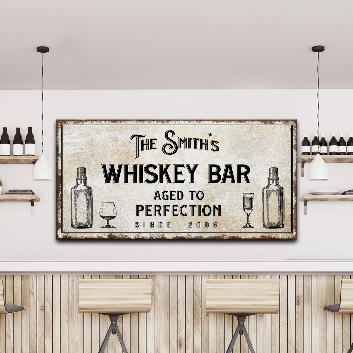 Whiskey Bar Sign III by Tailored Canvases