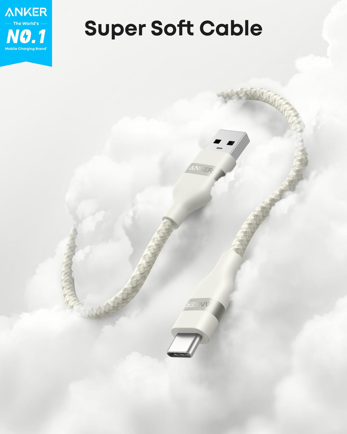 Anker USB-A to USB-C Cable (3 ft / 6 ft, Upcycled-Braided) by Anker
