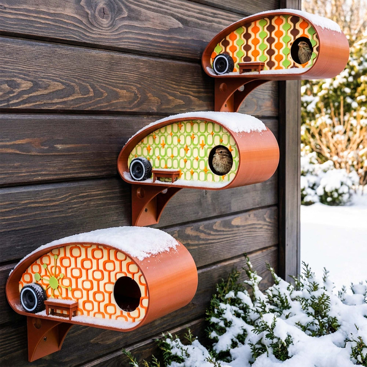 ADG42 Mid-Century Birdhouses | Retro RV Park Collection by Active Doodie Gear­®
