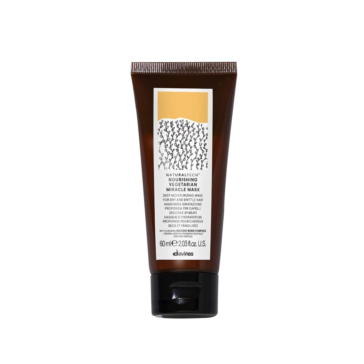 Davines Naturaltech Nourishing Vegetarian Miracle Mask 60 ml - Organic Hair Mask for Dry or Damaged Hair by Beauty Care Bag