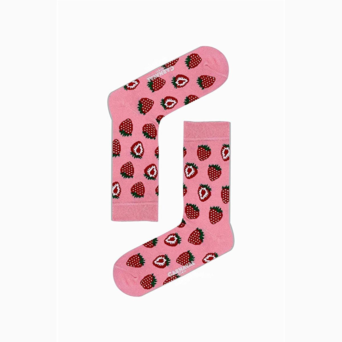 Carnaval Fruit-Themed Socks 5-Pack - Soft, Comfortable, and Stretchy Casual Socks for Everyday Wear by Beauty Care Bag