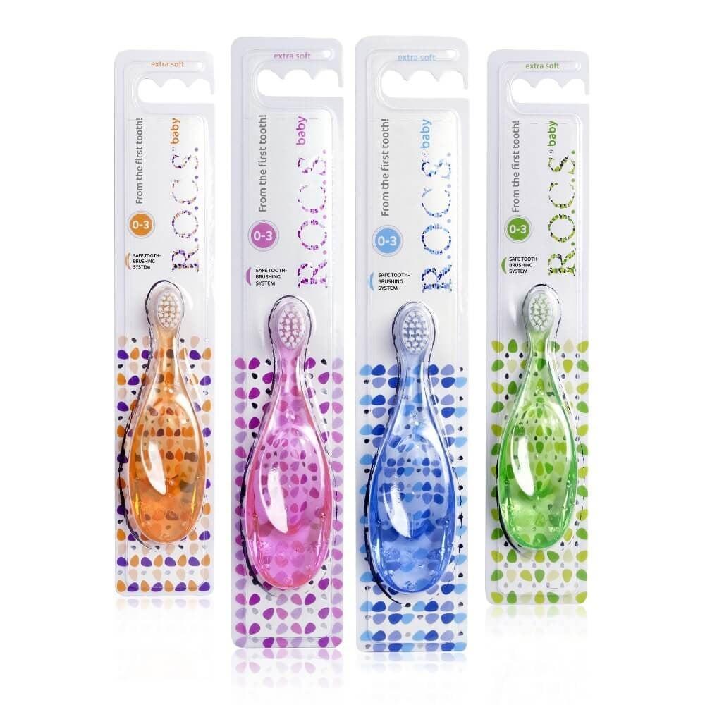 Rocs Baby Toothbrush - Ultra Soft Bristles for 0-3 Years Old Infants - Gentle Oral Care by Beauty Care Bag