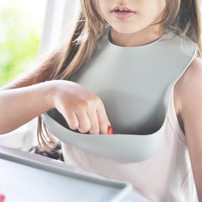 OiOi Basics Baby Bib - Soft Silicone, Easy Clean, and Sterilizable for Sensitive Skin by Beauty Care Bag