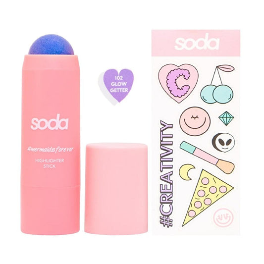 Soda Glow Getter Highlighter Stick - Long-Lasting Cream Highlighter for Radiant Glow by Beauty Care Bag