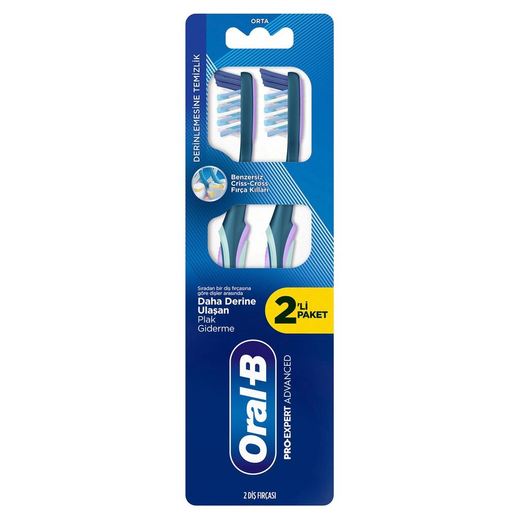 Oral-B Pro-Expert Advanced Deep Clean Toothbrush Medium 2-Pack by Beauty Care Bag