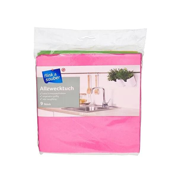 Flink & Sauber Multi-Purpose Cleaning Cloth - 9 Pack, Reusable & Machine Washable by Beauty Care Bag