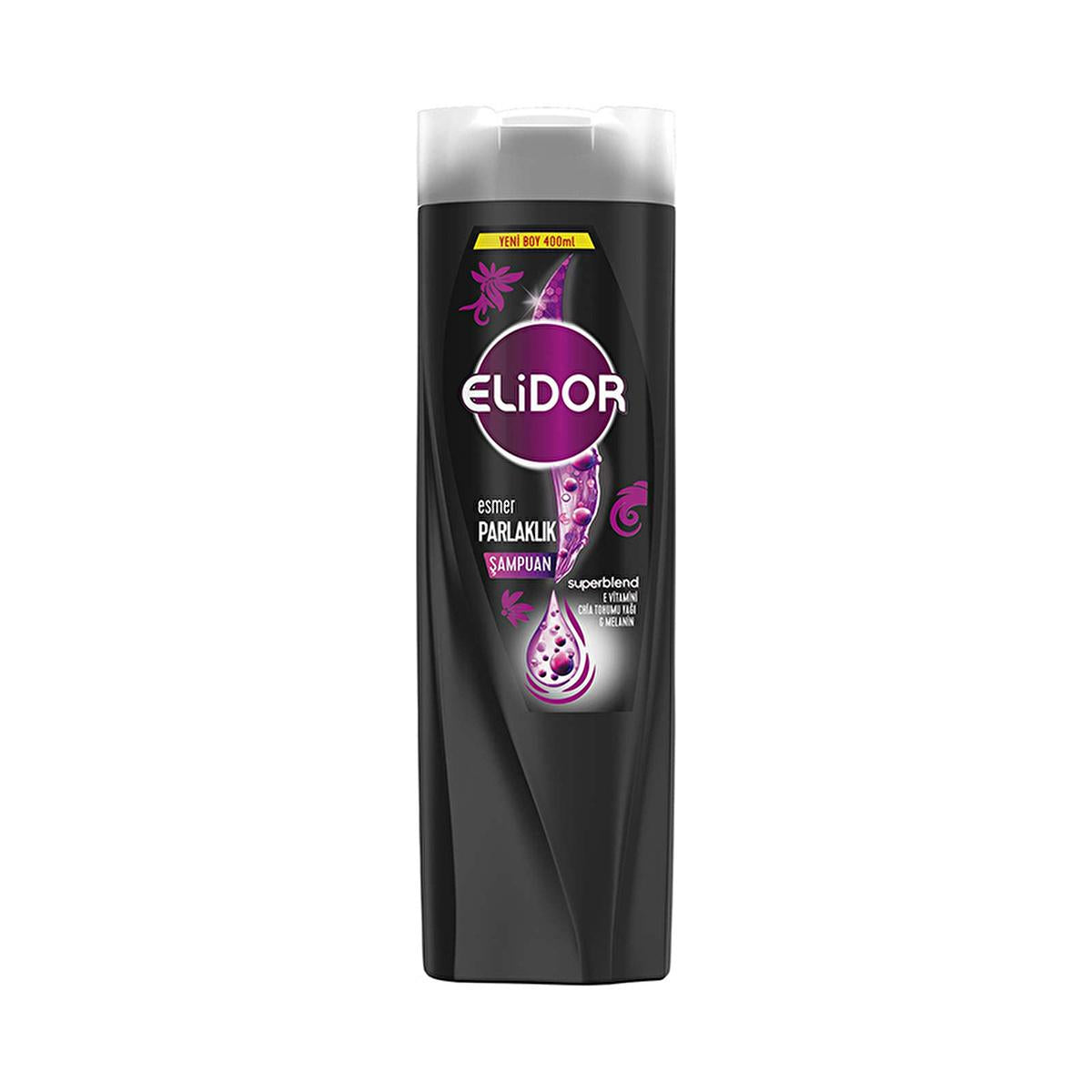 Elidor Brunette Hair Shampoo for Dark Hair Shine - E Vitamin & Chia Seed Oil - Strengthening & Revitalizing - 13.53 fl oz by Beauty Care Bag