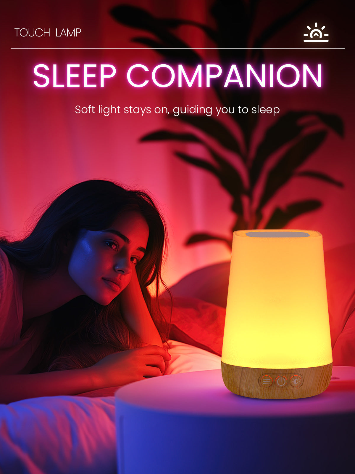 Touch Bedside Table Lamp,4 LIGHTING MODES AVAILABLE, Rechargeable Desk Lamp, Dimmable Night Light with RGB Color Changing,Portable Lamp for Baby, Bedroom, Living Room by KARONDA RENE LEWIS