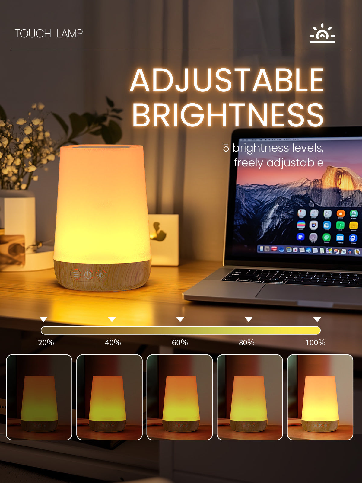 Touch Bedside Table Lamp,4 LIGHTING MODES AVAILABLE, Rechargeable Desk Lamp, Dimmable Night Light with RGB Color Changing,Portable Lamp for Baby, Bedroom, Living Room by KARONDA RENE LEWIS