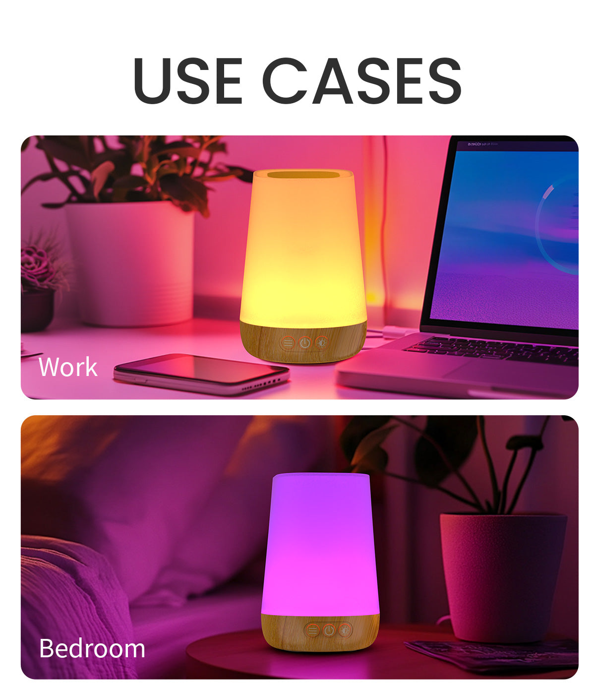Touch Bedside Table Lamp,4 LIGHTING MODES AVAILABLE, Rechargeable Desk Lamp, Dimmable Night Light with RGB Color Changing,Portable Lamp for Baby, Bedroom, Living Room by KARONDA RENE LEWIS