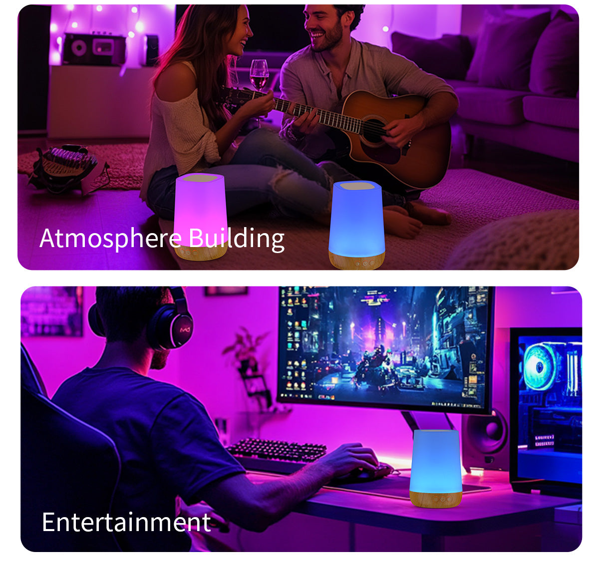 Touch Bedside Table Lamp,4 LIGHTING MODES AVAILABLE, Rechargeable Desk Lamp, Dimmable Night Light with RGB Color Changing,Portable Lamp for Baby, Bedroom, Living Room by KARONDA RENE LEWIS