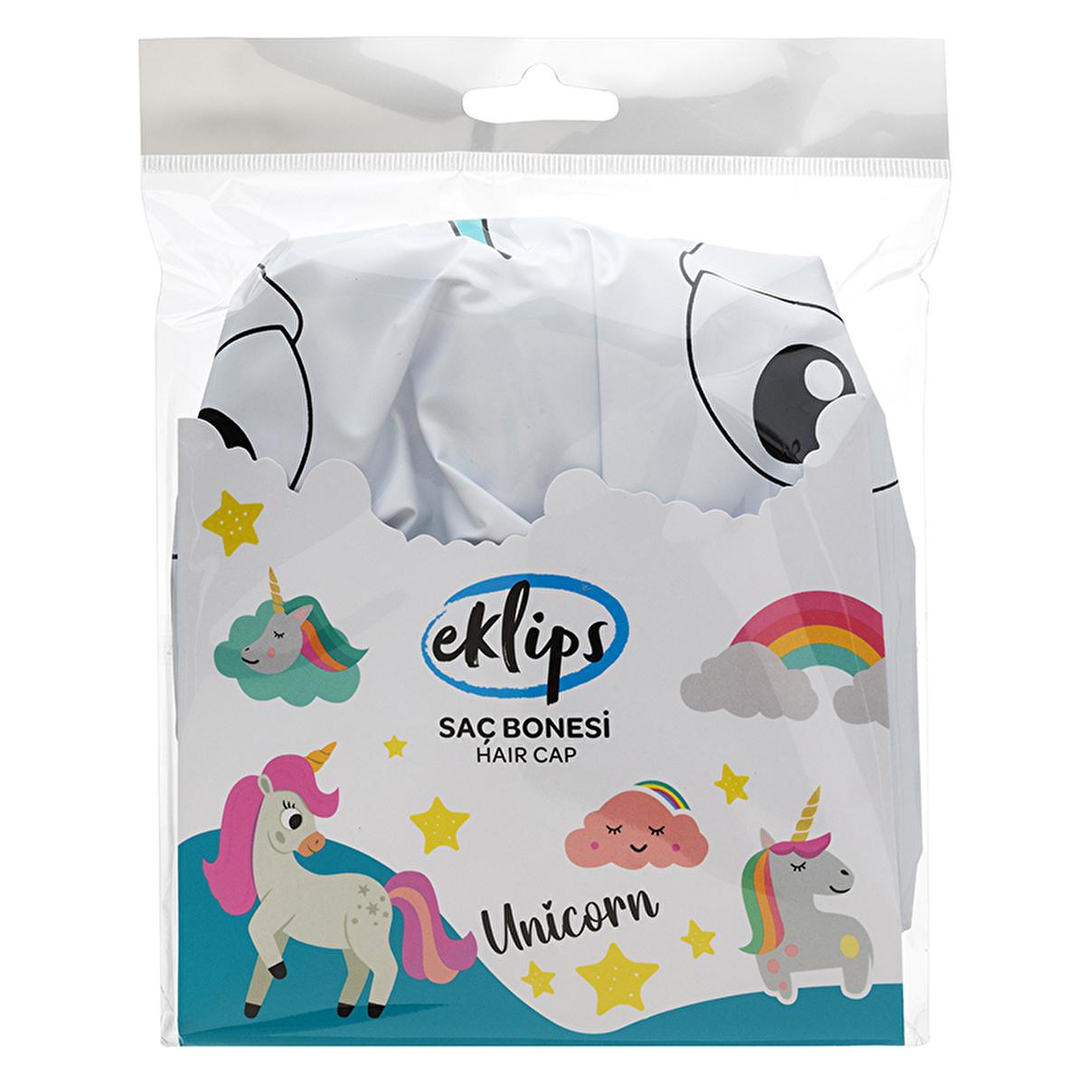 Eklips Unicorn Hair Bonnet - Waterproof Hair Protection for Curly Hair, Shower Cap with Elastic Band by Beauty Care Bag