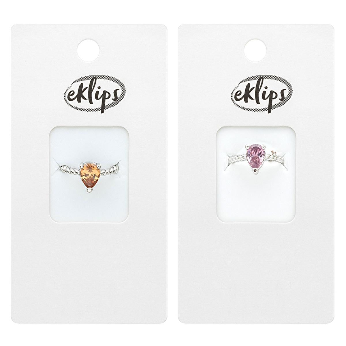 Eklips single stone ring with teardrop design