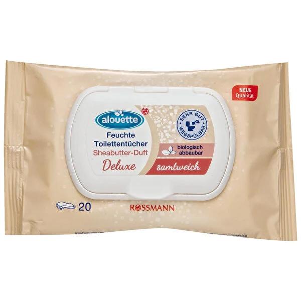 Alouette Shea Butter Wet Toilet Paper: Gentle, Moisturizing, and pH Balanced Wipes for Sensitive Skin - Aloe Vera & Witch Hazel - 20 Count by Beauty Care Bag