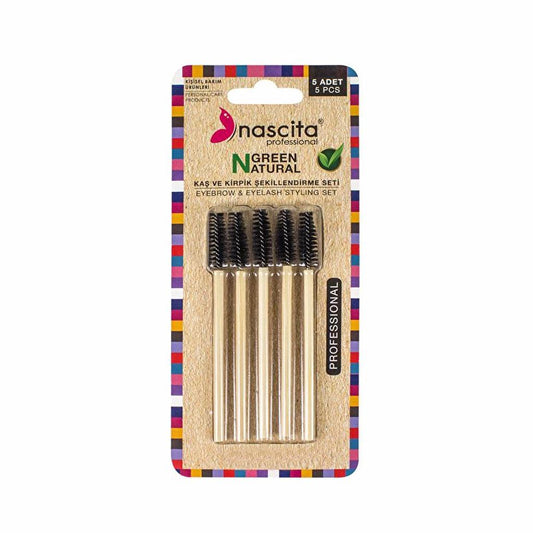 Nascita Bamboo Makeup Brush Set with Eco-Friendly Handles, 5-Piece by Beauty Care Bag