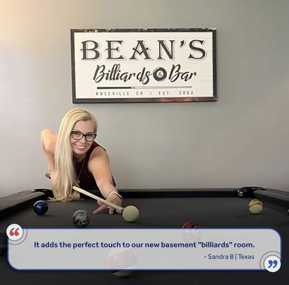 Billiards And Bar Sign by Tailored Canvases