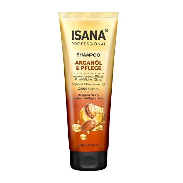 Isana Professional Argan Oil Shampoo for Dry Damaged Hair - Silicone-Free, Vegan, 8.45 fl oz by Beauty Care Bag