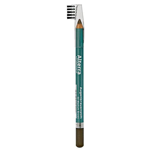 Alterra Eyebrow Pencil No:02 Medium Kahve - Vegan, Dermatologically Approved, Natural Eyebrow Care by Beauty Care Bag