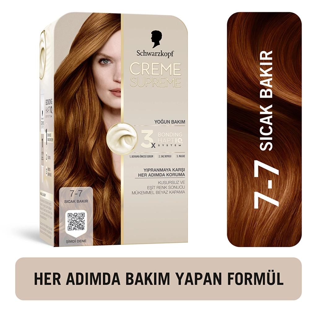 Schwarzkopf Creme Supreme Intense Care Hair Color 7-7 Warm Copper by Beauty Care Bag